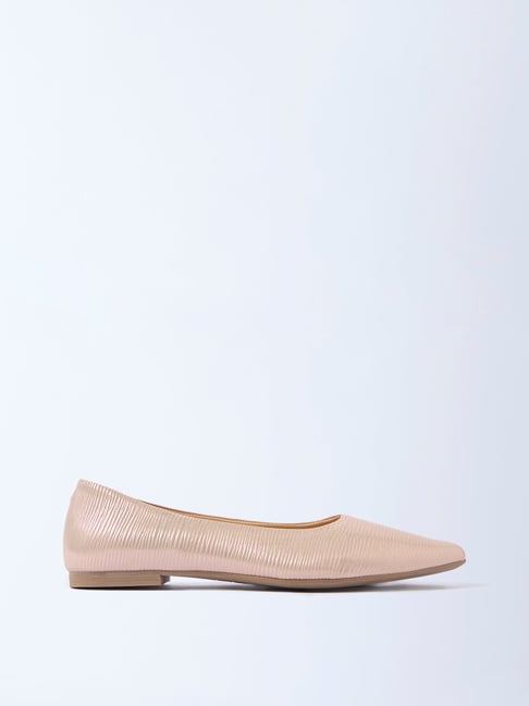 LUNA BLU by Westside Light Gold Textured Pump Shoes-picture-35