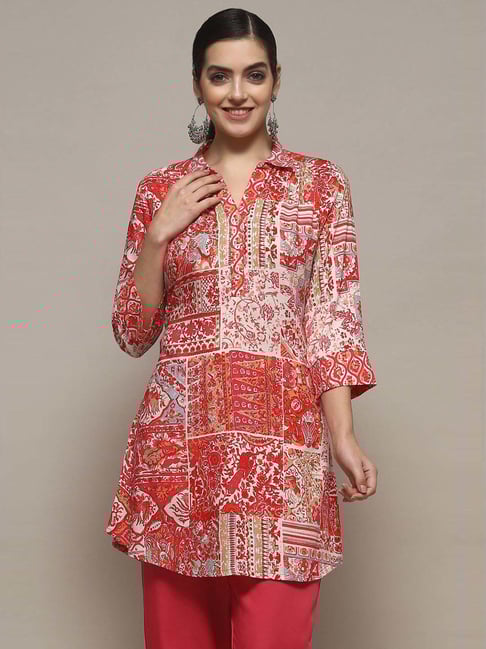 Biba Fuchsia Straight Fit Printed Kurti-picture-34