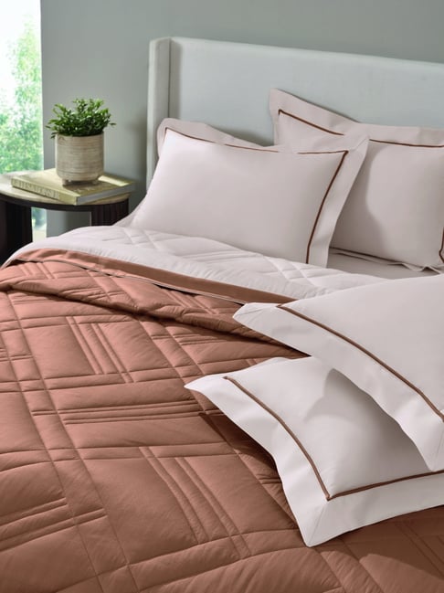 Sansaar Purple Cotton Geometric Single Comforter Set