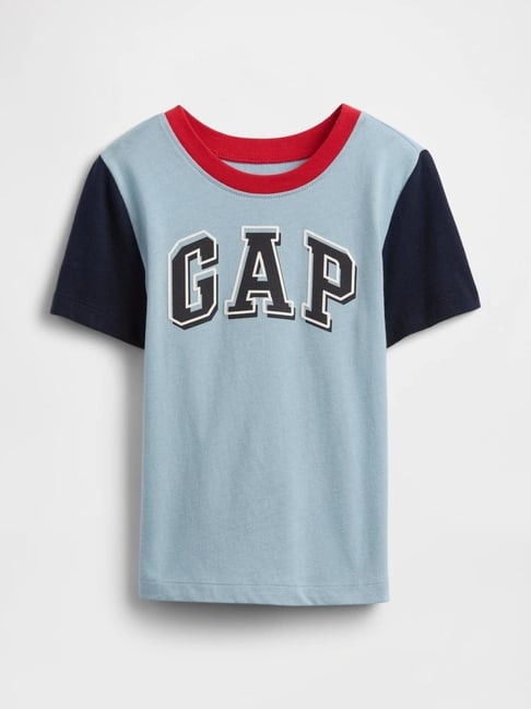 GAP Kids Blue Relaxed Fit Cotton Printed T-Shirts-picture-13