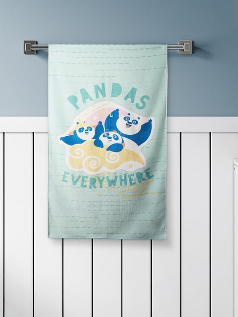 Spaces Blue Glass Cotton Printed Bath Towel