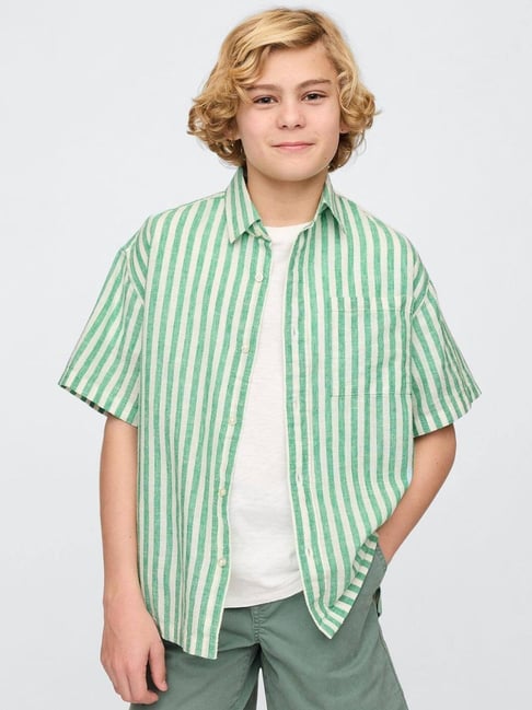 GAP Kids Green Relaxed Striped Shirt-picture-24