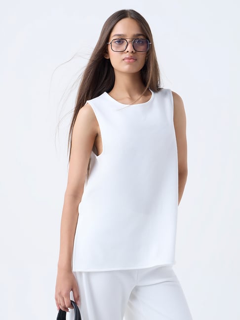 LOV by Westside White Solid Top