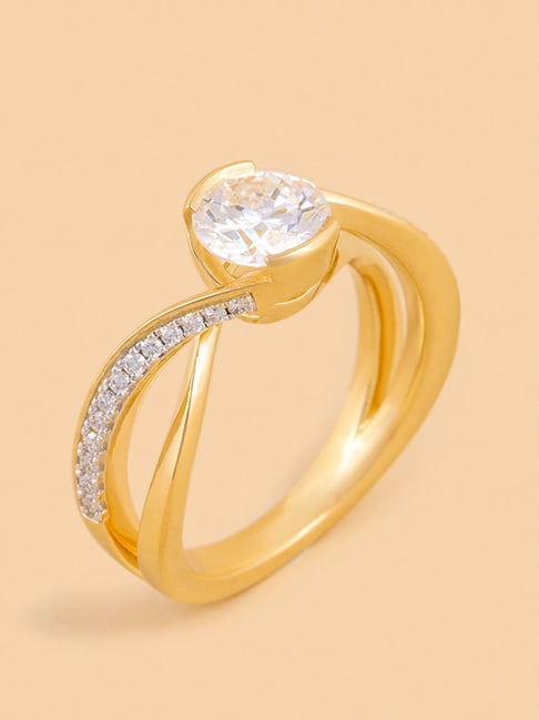 Westside X Pome Solitaire Twist Gold Plated Lab Diamond Ring