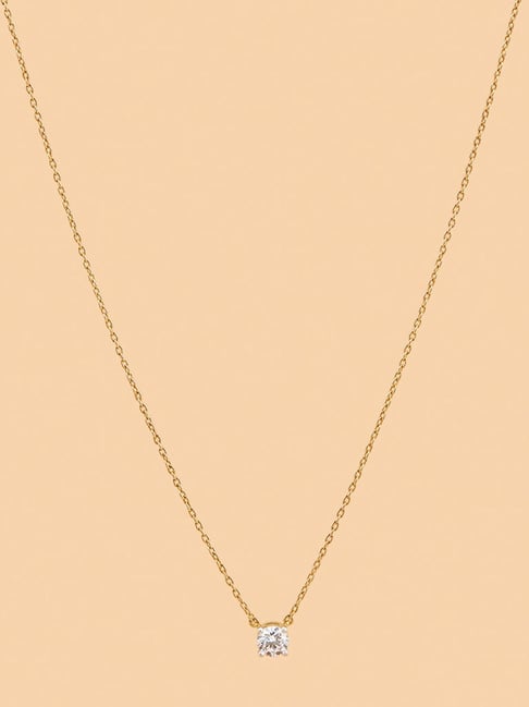 Westside X Pome Round Solitaire Pendant Gold Plated Necklace