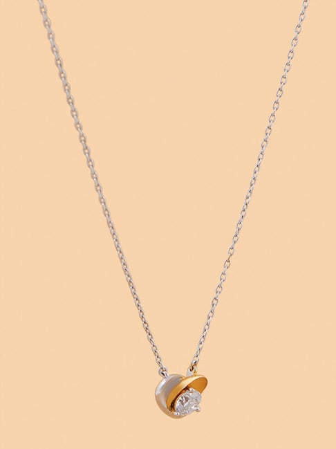 Westside X Pome Dual Tone Heart Gold Plated Lab Diamond Necklace