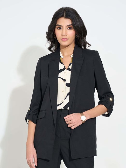 Annabelle By Pantaloons Black Beauty Comfort Fit Blazer