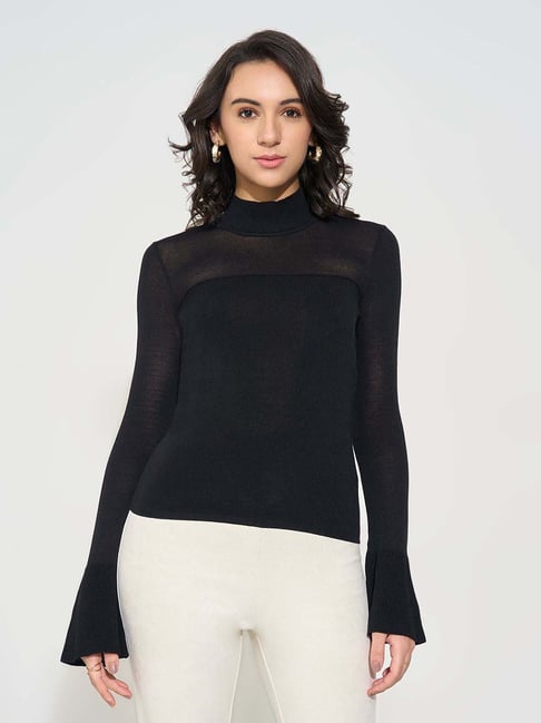 Honey By Pantaloons Jet Black Skinny Fit Top-picture-37