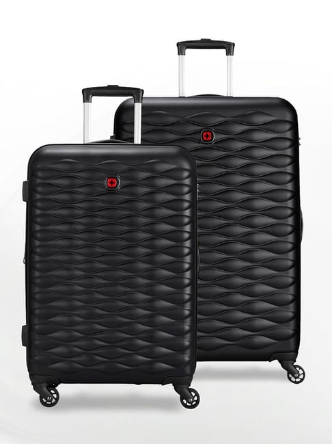 Wenger Black In-Flight Textured Large Hard Sided Expandable Checked Luggage - Set of 2-picture-46
