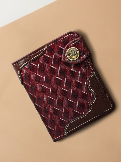 Hidesign Maroon PISCO W1 Woven Small Leather Key Holder-picture-17