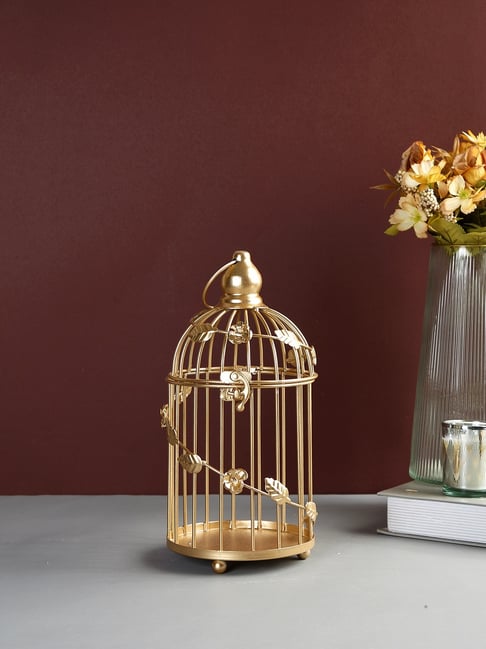 Tayhaa Gold Metal Birdcage Candle Holder-picture-23