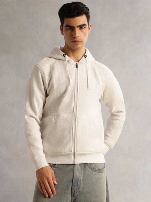 Thomas Scott White Regular Fit Texture Hoodie-picture-27