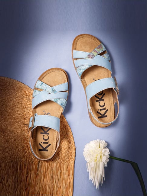 Kickers Women's KICK-ALTAIR Light Blue Ankle Strap Wedges-picture-40