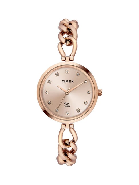 Timex Fria Round 30mm Rose Gold Dial Analog Women Watch - TWEL23803-picture-29