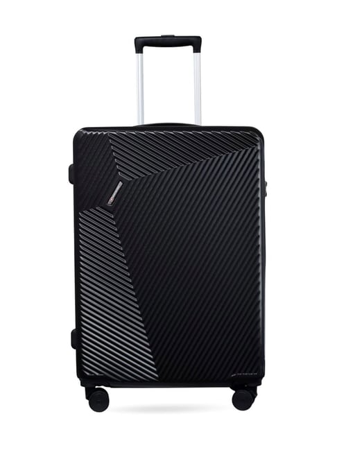 Swiss Military Black Lithane Textured Medium Hard Sided Checked Luggage-picture-13