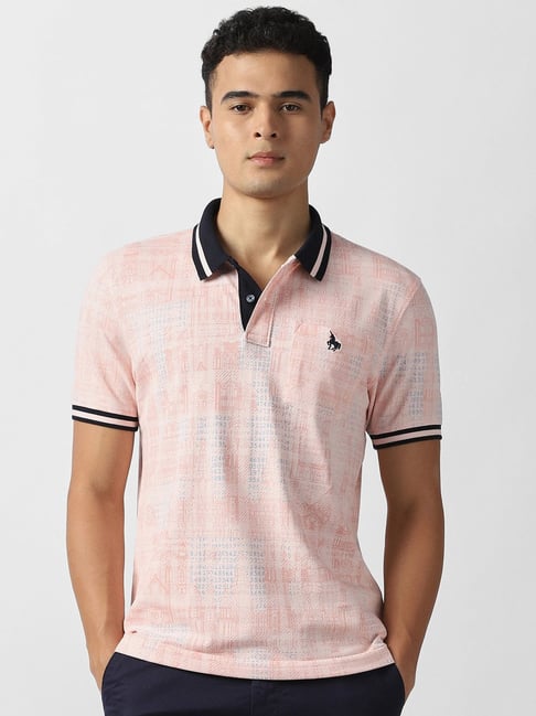 Van Heusen Pink Cotton Regular Fit Printed T-Shirt-picture-21