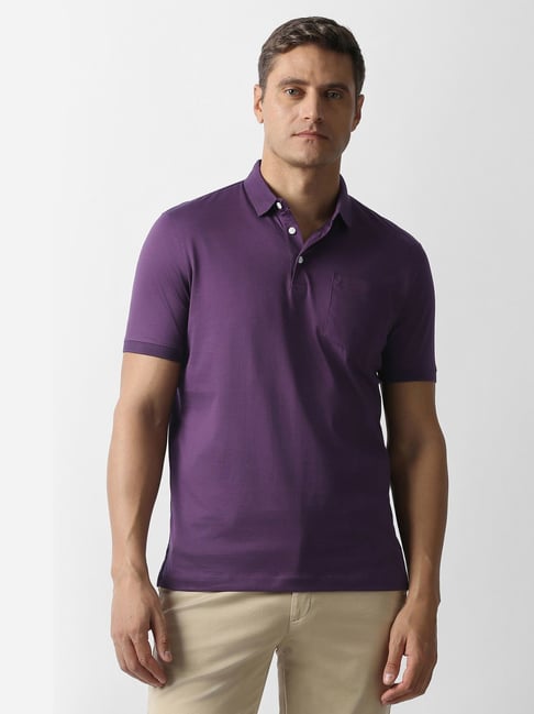 Van Heusen Purple Cotton Regular Fit T-Shirt-picture-38