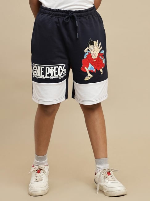 Kidsville Boys Black & White Color Block Shorts