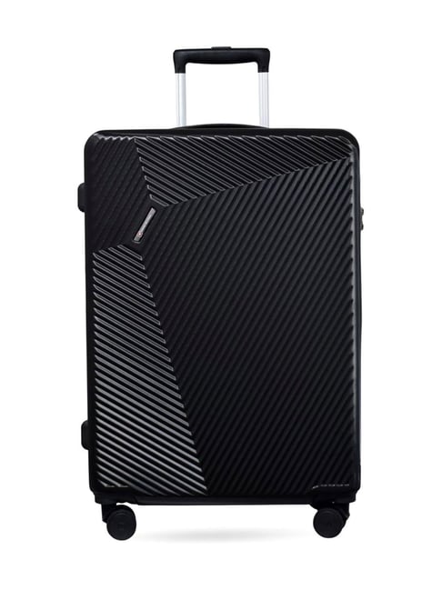 Swiss Military Black Lithane Textured Large Hard Sided Checked Luggage-picture-29