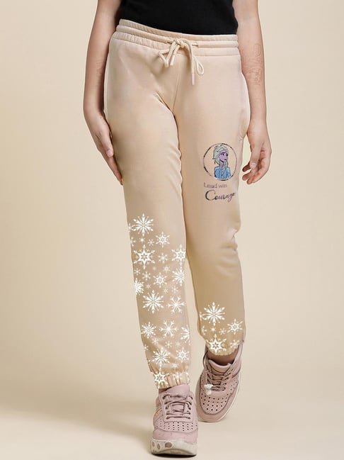 Kidsville Frozen Printed Regular Fit Joggers for Girls-image-0