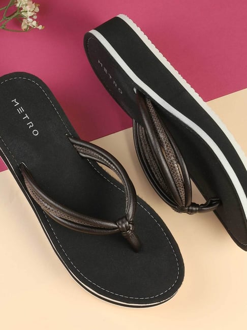 Metro Women's Gun Metal Thong Sandals-picture-23