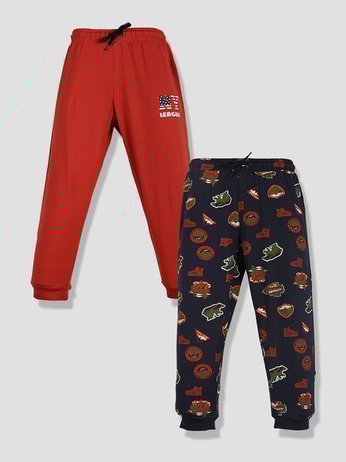 Tresnova Boys Orange Cotton Regular Fit Printed Joggers - Pack of 2-picture-42