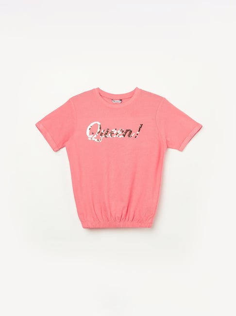 Fame Forever By Lifestyle Coral Cotton Regular Fit Printed T-Shirt-picture-21