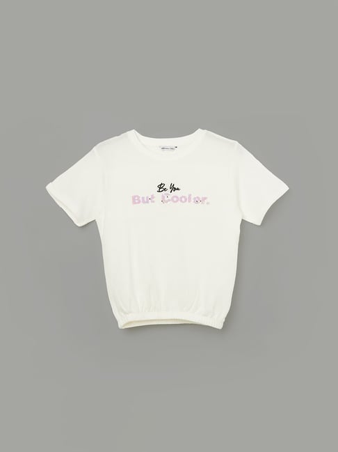 Fame Forever By Lifestyle Off White Cotton Regular Fit Printed T-Shirt-picture-22