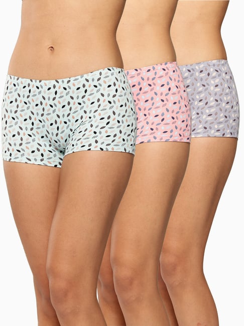 Leading Lady Assorted Cotton Printed Boy Short Panty Pack of 3