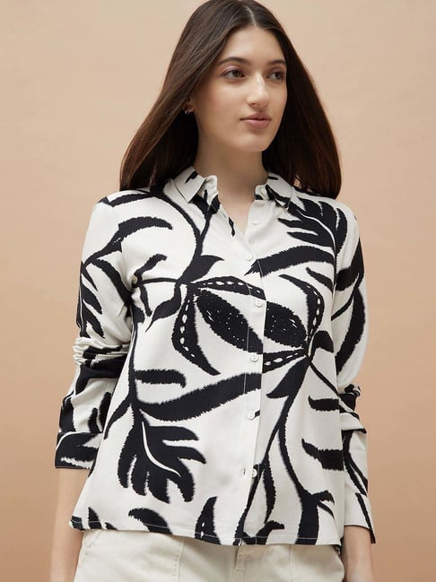 Fame Forever By Lifestyle Off White Regular Fit Printed Shirt-picture-25