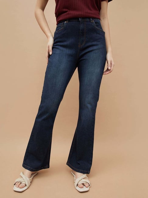 Fame Forever By Lifestyle Dark Blue Cotton Regular Fit Jeans-picture-18