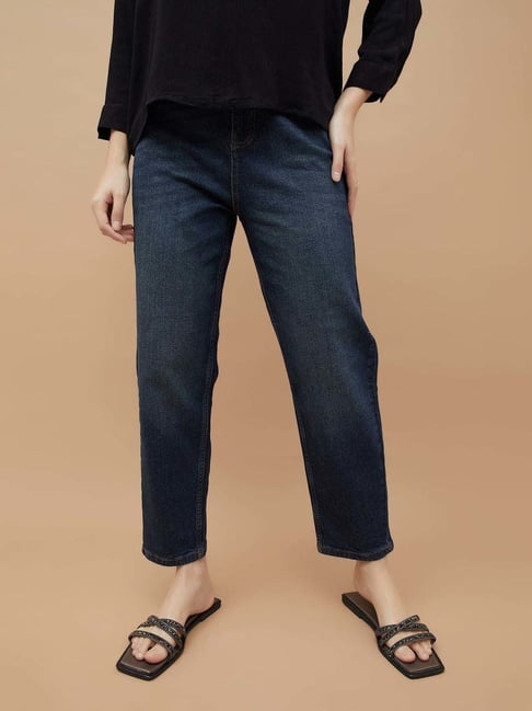 Fame Forever By Lifestyle Mid Blue Cotton Regular Fit Jeans-picture-18