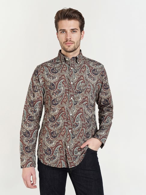 GANT Red Printed Regular Fit Shirt