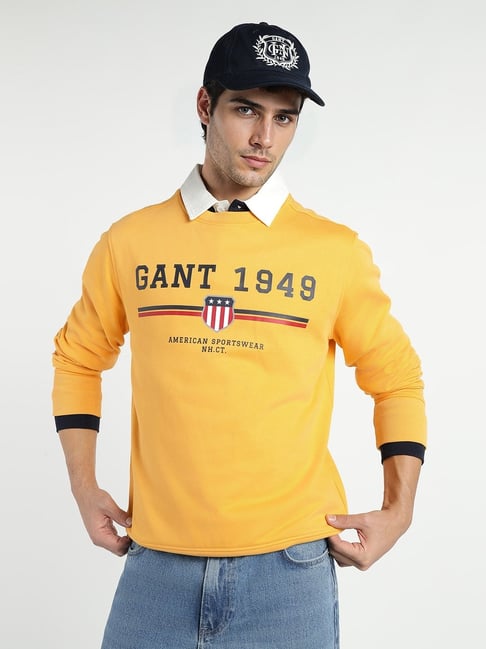 GANT Mustard Graphic Regular Fit Sweatshirt