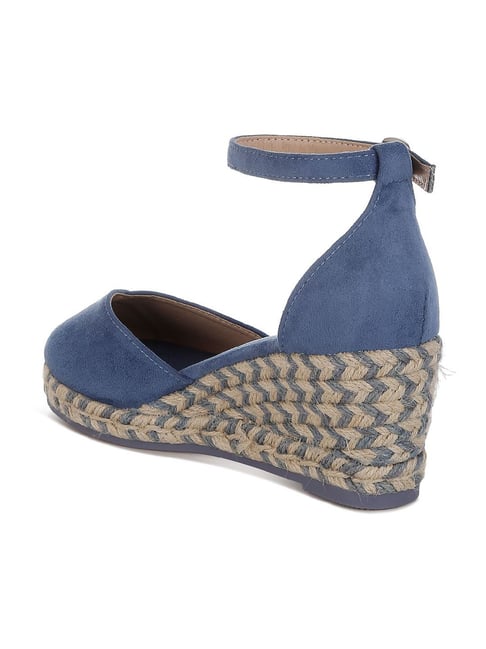London Rag Women's Navy Espadrille Wedges