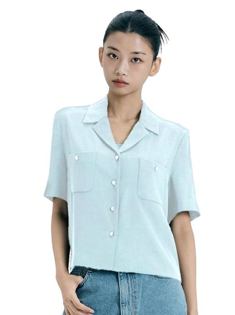 MIXXO Blue Jacket Style Setup Regular Fit Blouse-picture-37