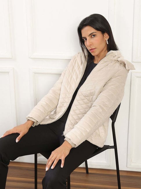 Globus Women White Winter Wear Insulator Puffer Jacket With