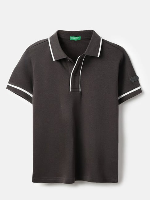 United Colors Of Benetton Grey Cotton Regular Fit Polo T-Shirt-picture-34