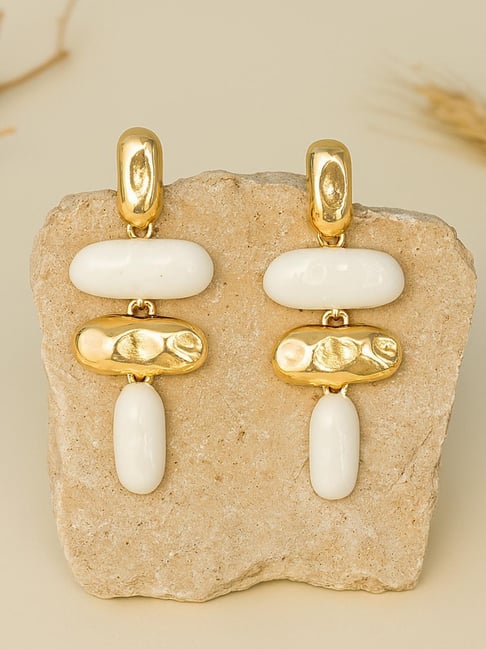 Karatcart Gold-Tone Plated White Earrings for Women-picture-47