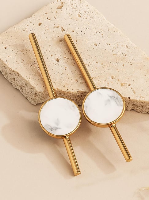 Karatcart Gold-Tone Plated Blue Earrings for Women-picture-28