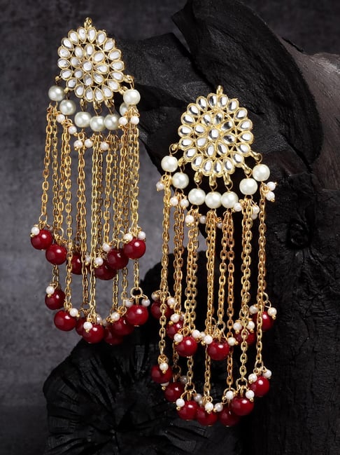 Karatcart Gold-Tone Plated Red Earrings for Women-picture-39