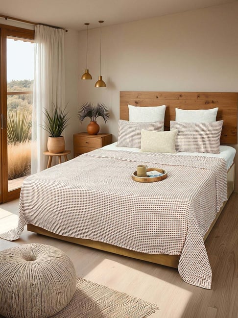 House This Rust Checks Bed Cover