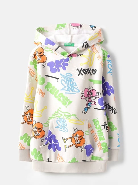 United Colors Of Benetton Multicoloued Cotton Regular Fit Printed Hoodie-picture-14