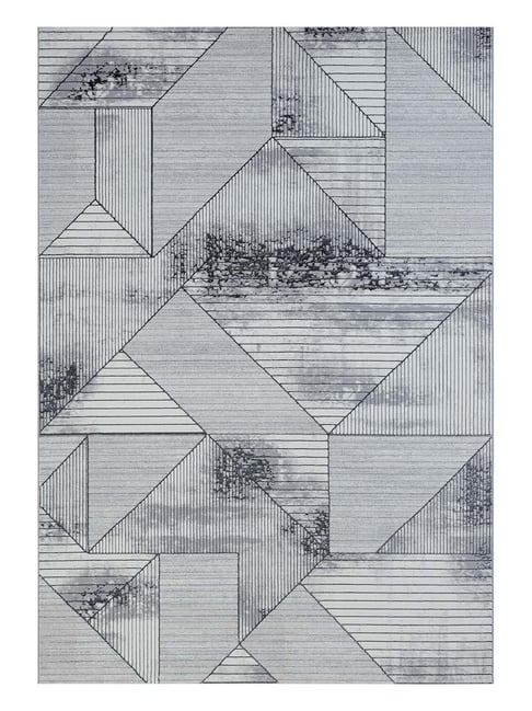 OBSESSIONS Cream Abstract Polyester Machine Made Carpet 8x11 Feet-picture-46