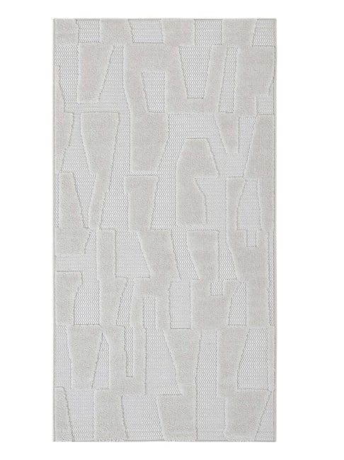 OBSESSIONS Beige Abstract Polyester Bedside Runner 2.5x5 Feet