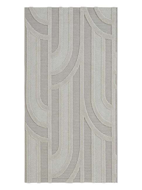 OBSESSIONS Beige Abstract Polyester Bedside Runner 2.5x5 Feet
