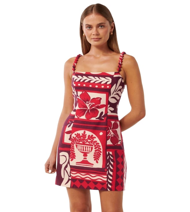 Forever New Sasha Strappy Printed Linen Mini Dress