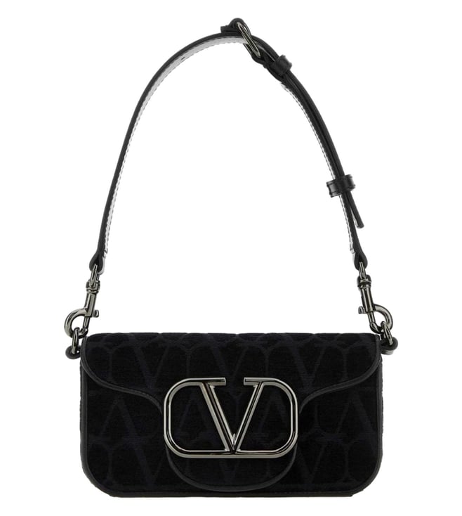 Valentino Garavani Black Toile Iconographe Mini Loca Cross