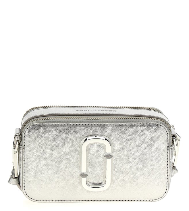 Marc Jacobs Silver The Metallic Snapshot Cross Body Bag