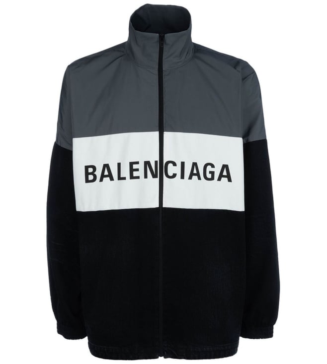 ジャケット・アウター BALENCIAGA Artist Coat size46 Balenciaga Black Logo-Print Jacket
